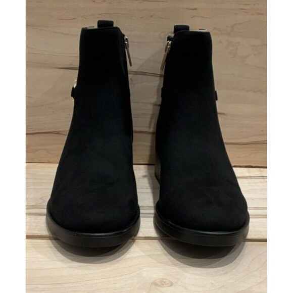 NIB Tommy Hilfiger Womens Imiera Black Faux Suede Ankle Booties sz 10 - Picture 4 of 9